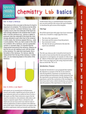 cover image of Chemistry Lab Basics (Speedy Study Guides)